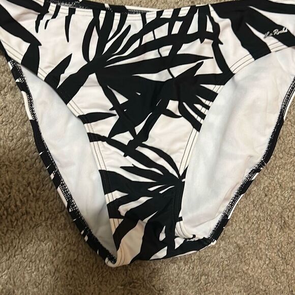 La Roche Women's L Tropical Print Bikini Set Black White Underwire Swimsuit New - Picture 5 of 11